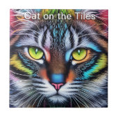Katze auf dem Fliesen-Keramik-Tile-Portrait Fliese (Vorderseite)