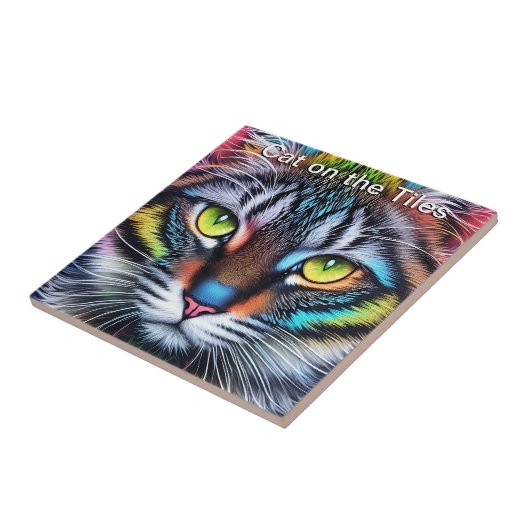 Katze auf dem Fliesen-Keramik-Tile-Portrait Fliese (Seite)