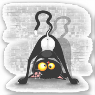 Katze Auf dem Hügel Aufkleber