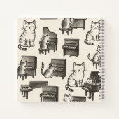 Katze auf dem Klavier Notizbuch (Rückseite)