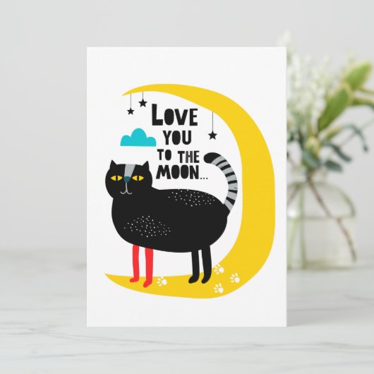 Katze auf dem Mond (Stehend Vorderseite)