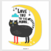 Katze auf dem Mond Aufkleber (Blatt)