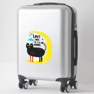 Katze auf dem Mond Aufkleber