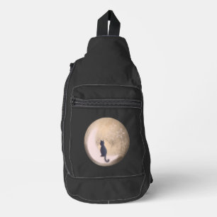 Katze auf dem Mond Crossbody Bag