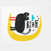 Katze auf dem Mond Fleecedecke (Vorderseite (Horizontal))