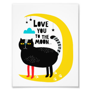 Katze auf dem Mond Fotodruck