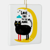 Katze auf dem Mond Keramikornament (Rechts)