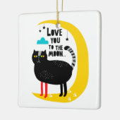 Katze auf dem Mond Keramikornament (Links)