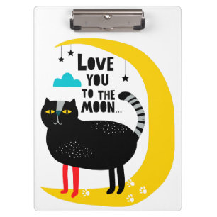 Katze auf dem Mond Klemmbrett