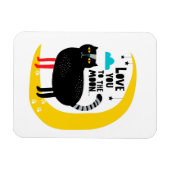 Katze auf dem Mond Magnet (Horizontal)