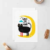 Katze auf dem Mond Mitteilungskarte (Vorderseite/Rückseite Beispiel)