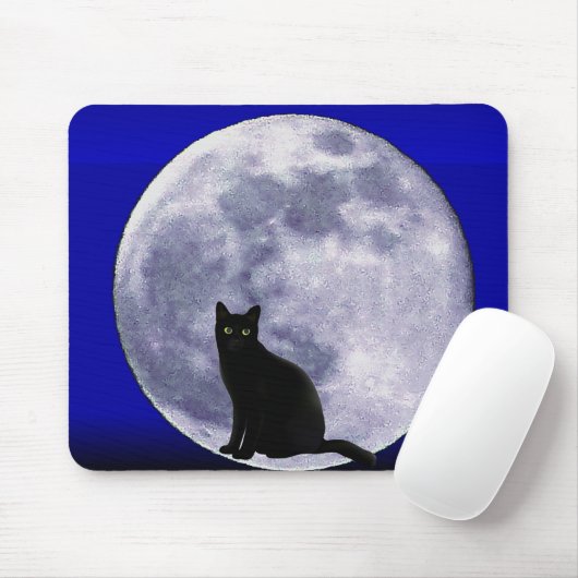 Katze auf dem Mond_ Mousepad (Mit Mouse)