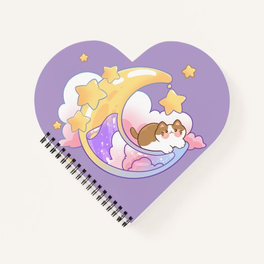 Katze auf dem Mond Notizblock (Vorderseite)