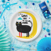 Katze auf dem Mond Pappteller (Party)