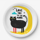 Katze auf dem Mond Pappteller (Vorderseite)