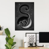 Katze auf dem Mond Poster (Heimbüro)