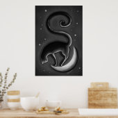 Katze auf dem Mond Poster (Küche)