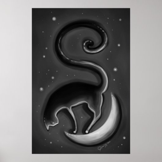 Katze auf dem Mond Poster (Vorne)