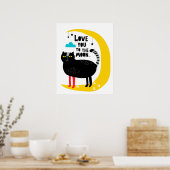 Katze auf dem Mond Poster (Küche)
