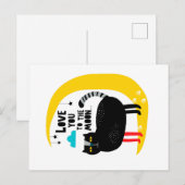 Katze auf dem Mond Postkarte (Vorne/Hinten)