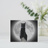 Katze auf dem Mond Postkarte (Stehend Vorderseite)