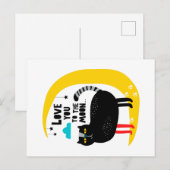 Katze auf dem Mond Postkarte (Vorne/Hinten)