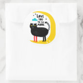 Katze auf dem Mond Runder Aufkleber (Tasche)