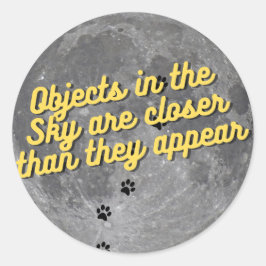 Katze auf dem Mond Runder Aufkleber