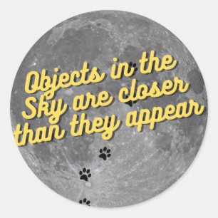 Katze auf dem Mond Runder Aufkleber