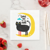 Katze auf dem Mond Serviette (Beispiel)