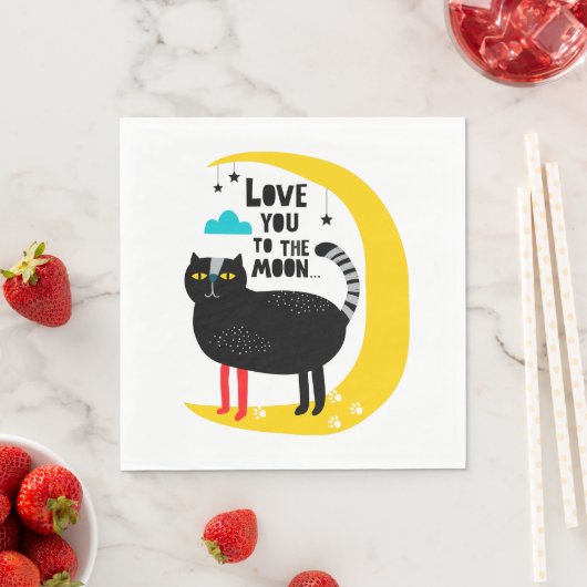 Katze auf dem Mond Serviette (Beispiel)