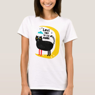 Katze auf dem Mond T-Shirt