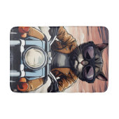 Katze auf dem Motorrad Badematte (Vorderseite)