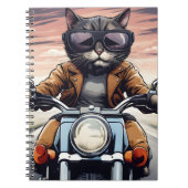 Katze auf dem Motorrad Notizblock (Vorderseite)