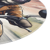 Katze auf dem Motorrad Schneidebrett (Ecke)