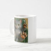 Katze auf dem Rücken Kaffeetasse (Vorderseite Links)
