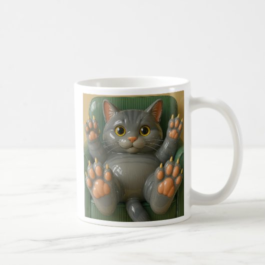 Katze auf dem Rücken Kaffeetasse (Rechts)