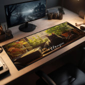 Katze auf dem Schreibtisch Personalisiert Schreibtischunterlage