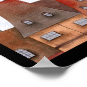 Katze auf den Dächern von Paris in der nächtlichen Poster (Ecke)