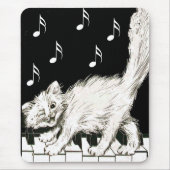 Katze auf den Klaviertasten Mousepad (Vorne)