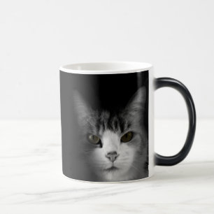 Katze auf der Black Morphing-Tasse Verwandlungstasse