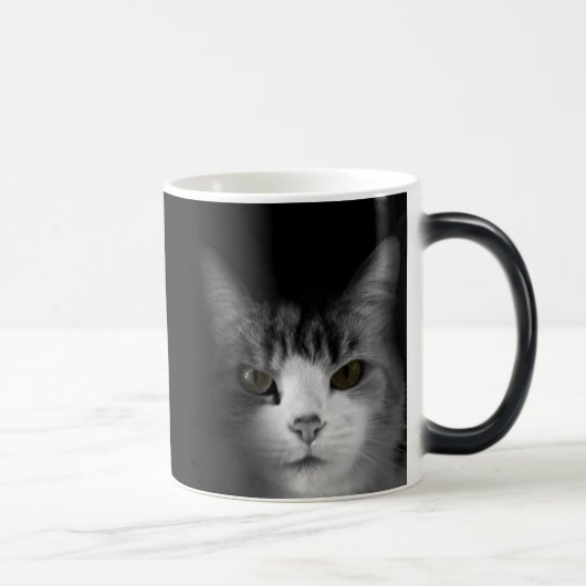 Katze auf der Black Morphing-Tasse Verwandlungstasse (Rechts)