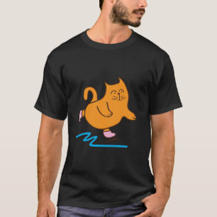 Katze auf der Eis Skaten T-Shirt