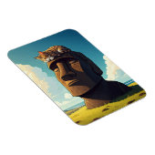 Katze auf der Osterinsel Moai Magnet (Rechte Seite)