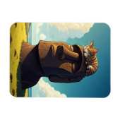 Katze auf der Osterinsel Moai Magnet (Horizontal)