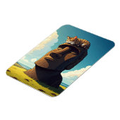 Katze auf der Osterinsel Moai Magnet (Linke Seite)