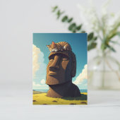 Katze auf der Osterinsel Moai Postkarte (Stehend Vorderseite)