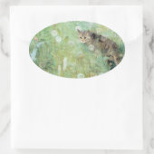 Katze auf der Sommerwiese, Bruno Liljefors Ovaler Aufkleber (Tasche)