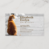 Katze auf der Straße sitzen Visitenkarte (Rückseite)