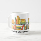 Katze auf der virtuellen Bibliothek, die von Hand  Kaffeetasse (Vorderseite Links)